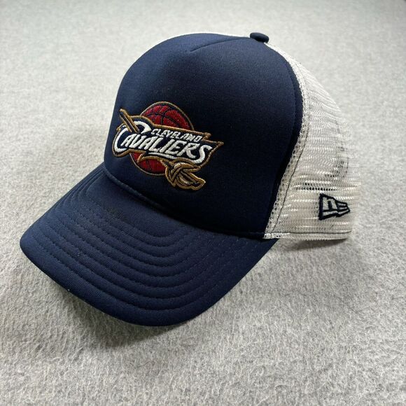 Cleveland Cavaliers Trucker‎ Hat Cap 7 5/8 Blue New Era Basketball NBA Mesh - Picture 1 of 8